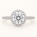The Seraphine — 2.00ct Round Scalloped Halo front view